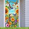 Welcome Door Cover Spring Butterfly Design Door Banner 71x35 Inch Polyester Summer Sunflower Hummingbird Decoration for Front Door Outdoor Decor
